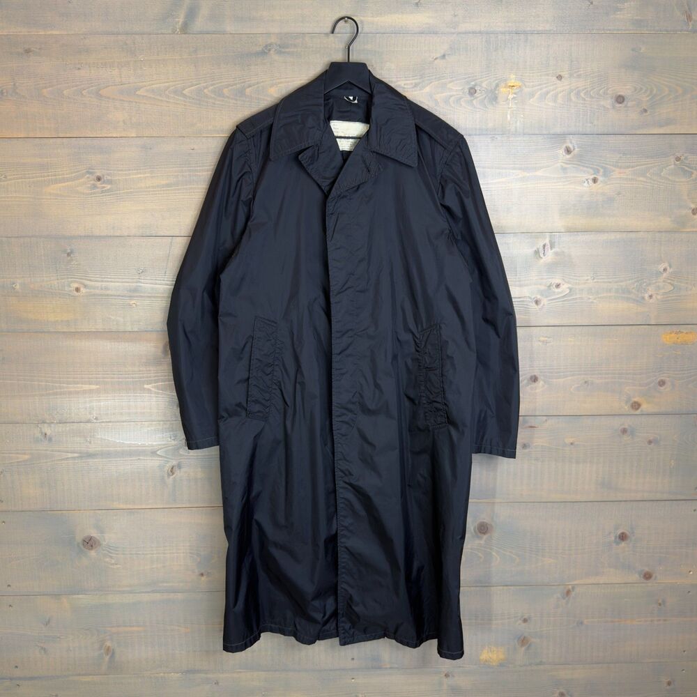 1950s U.S. Navy Lightweight Dacron Polyester Trench Coat w/ Button Closure Sz 36